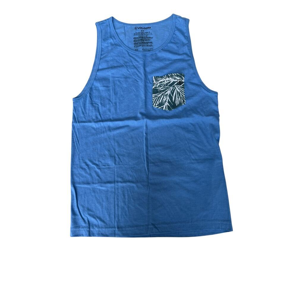 Volcom Men's Blue Printed Pocket Tank Top Size S